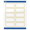imageAvery Printable Rectangle Labels Gold MultiLined Border 2quot x 4quot Matte White Rectangle Labels Permanent LaserInkjet 100ct Great for Product MerchandisingGold Beads