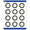 imageAvery Printable Round Cards Sure Feed Technology Blue Border Gold Dots Design 2quot Diameter Matte White Cards LaserInkjet 120 Total Great for Product TagsBlack Border with Gold Veins