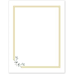 imageAvery Printable FullSheet Cardstock Gold Double Border Florals 85quot x 11quot Matte White FullSheet Cardstock LaserInkjet 10ct Great Craft PaperDouble Gold Border with Florals