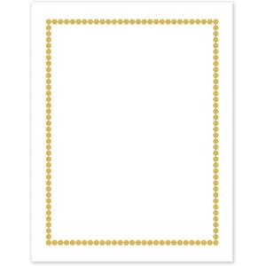 imageAvery Printable FullSheet Cardstock Gold Double Border Florals 85quot x 11quot Matte White FullSheet Cardstock LaserInkjet 10ct Great Craft PaperGold Beads