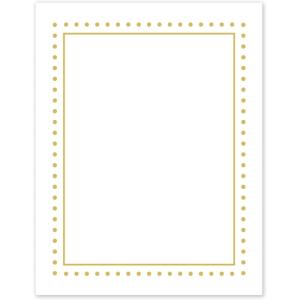 imageAvery Printable FullSheet Cardstock Gold Double Border Florals 85quot x 11quot Matte White FullSheet Cardstock LaserInkjet 10ct Great Craft PaperGold Border with Gold Dots
