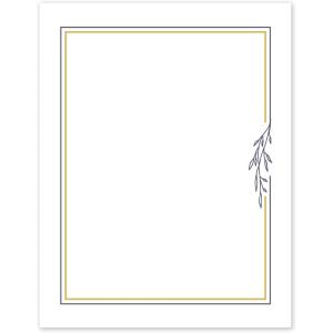 imageAvery Printable FullSheet Cardstock Gold Double Border Florals 85quot x 11quot Matte White FullSheet Cardstock LaserInkjet 10ct Great Craft PaperGold  Navy Border with Florals