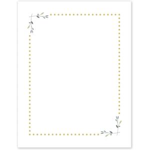 imageAvery Printable FullSheet Cardstock Gold Double Border Florals 85quot x 11quot Matte White FullSheet Cardstock LaserInkjet 10ct Great Craft PaperGreen Florals with Gold Dots