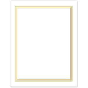 imageAvery Printable FullSheet Cardstock Gold Double Border Florals 85quot x 11quot Matte White FullSheet Cardstock LaserInkjet 10ct Great Craft PaperMultiLined Gold Border