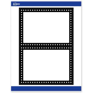 imageAvery Printable Rectangle Invitation Cards Gold MultiLined Border 5quot x 7quot Matte White LaserInkjet 20ct Great for Invitation CardsBlack  White Polka Dots