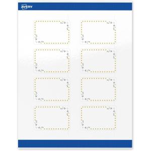 imageAvery Printable Rectangle Labels Gold Border Gold Dots 2quot x 3quot Glossy White Rectangle Labels Permanent LaserInkjet 80ct Great for Product MerchandisingGreen Florals With Gold Dots