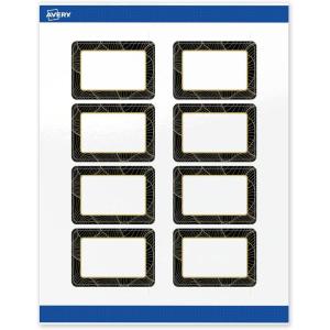 imageAvery Printable Rectangle Labels Gold Border Gold Dots 2quot x 3quot Glossy White Rectangle Labels Permanent LaserInkjet 80ct Great for Product MerchandisingBlack Border With Gold Veins