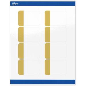 imageAvery Printable Rectangle Labels Gold Border Gold Dots 2quot x 3quot Glossy White Rectangle Labels Permanent LaserInkjet 80ct Great for Product MerchandisingDipped Gold Edge