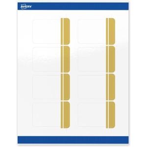 imageAvery Printable Rectangle Labels Gold Border Gold Dots 2quot x 3quot Glossy White Rectangle Labels Permanent LaserInkjet 80ct Great for Product MerchandisingDouble Dipped Gold Edge