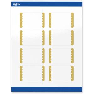imageAvery Printable Rectangle Labels Gold Border Gold Dots 2quot x 3quot Glossy White Rectangle Labels Permanent LaserInkjet 80ct Great for Product MerchandisingGold Dots Edge