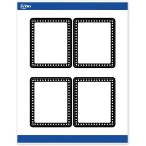 imageAvery Printable Rectangle Labels Gold Double Border Florals 4quot x 313quot Matte White Rectangle Labels Permanent LaserInkjet 40ct Great for Product MerchandisingBlack  White Polka Dots