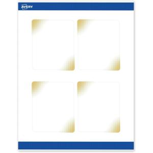 imageAvery Printable Rectangle Labels Gold Double Border Florals 4quot x 313quot Matte White Rectangle Labels Permanent LaserInkjet 40ct Great for Product MerchandisingGold Blush