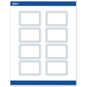 imageAvery Printable Rectangle Labels Gold ampamp Navy Border Florals 2quot x 3quot Matte White Rectangle Labels Permanent LaserInkjet 80ct Great for Product MerchandisingBlue Border With Gold Dots