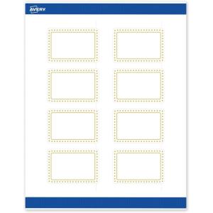 imageAvery Printable Rectangle Labels Gold ampamp Navy Border Florals 2quot x 3quot Matte White Rectangle Labels Permanent LaserInkjet 80ct Great for Product MerchandisingGold Border With Gold Dots