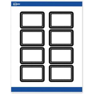 imageAvery Printable Rectangle Labels Gold ampamp Navy Border Florals 2quot x 3quot Matte White Rectangle Labels Permanent LaserInkjet 80ct Great for Product MerchandisingBlack  White Polka Dots