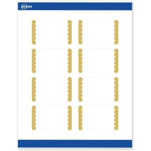 imageAvery Printable Rectangle Labels Gold ampamp Navy Border Florals 2quot x 3quot Matte White Rectangle Labels Permanent LaserInkjet 80ct Great for Product MerchandisingGold Dots Edge
