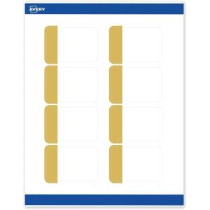 imageAvery Printable Rectangle Labels Gold ampamp Navy Border Florals 2quot x 3quot Matte White Rectangle Labels Permanent LaserInkjet 80ct Great for Product MerchandisingDipped Gold Edge