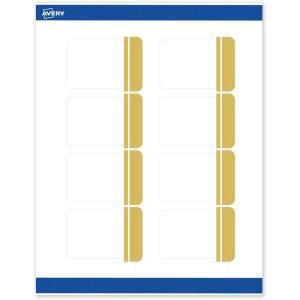 imageAvery Printable Rectangle Labels Gold ampamp Navy Border Florals 2quot x 3quot Matte White Rectangle Labels Permanent LaserInkjet 80ct Great for Product MerchandisingDouble Dipped Gold Edge