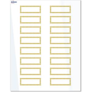imageAvery Printable Rectangle Labels Sure Feed Technology Blue Border Gold Dots Design 1quot x 258quot Glossy White Permanent Adhesive LaserInkjet 160 Total Great for AddressingGold Beads