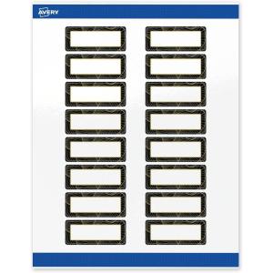 imageAvery Printable Rectangle Labels Sure Feed Technology Blue Border Gold Dots Design 1quot x 258quot Glossy White Permanent Adhesive LaserInkjet 160 Total Great for AddressingBlack Border With Gold Veins