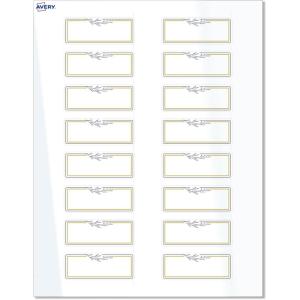 imageAvery Printable Rectangle Labels Sure Feed Technology Blue Border Gold Dots Design 1quot x 258quot Glossy White Permanent Adhesive LaserInkjet 160 Total Great for AddressingGold  Navy Border With Florals