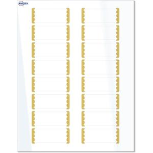 imageAvery Printable Rectangle Labels Sure Feed Technology Blue Border Gold Dots Design 1quot x 258quot Glossy White Permanent Adhesive LaserInkjet 160 Total Great for AddressingGold Dots Edge