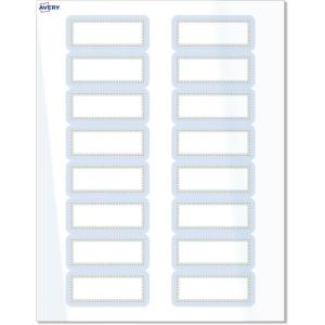 imageAvery Printable Rectangle Labels Sure Feed Technology Blue Border Gold Dots Design 1quot x 258quot Glossy White Permanent Adhesive LaserInkjet 160 Total Great for AddressingBlue Border With Gold Dots