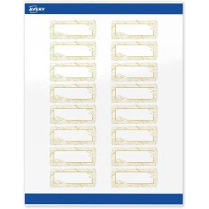 imageAvery Printable Rectangle Labels Sure Feed Technology Blue Border Gold Dots Design 1quot x 258quot Glossy White Permanent Adhesive LaserInkjet 160 Total Great for AddressingGold Monstera Leaves