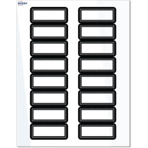 imageAvery Printable Rectangle Labels Sure Feed Technology Blue Border Gold Dots Design 1quot x 258quot Glossy White Permanent Adhesive LaserInkjet 160 Total Great for AddressingBlack  White Polka Dots
