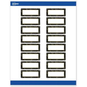imageAvery Printable Rectangle Labels Sure Feed Technology Double Gold Border Florals Design 1quot x 258quot Matte White Permanent Labels LaserInkjet 160 Total Great for AddressingBlack Border With Gold Veins