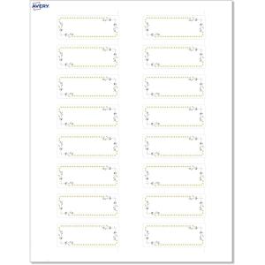 imageAvery Printable Rectangle Labels Sure Feed Technology Double Gold Border Florals Design 1quot x 258quot Matte White Permanent Labels LaserInkjet 160 Total Great for AddressingGreen Florals With Gold Dots