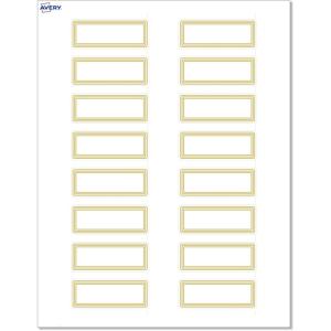 imageAvery Printable Rectangle Labels Sure Feed Technology Double Gold Border Florals Design 1quot x 258quot Matte White Permanent Labels LaserInkjet 160 Total Great for AddressingMultilined Gold Border