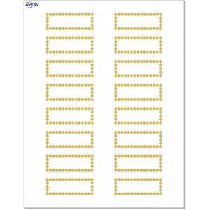 imageAvery Printable Rectangle Labels Sure Feed Technology Double Gold Border Florals Design 1quot x 258quot Matte White Permanent Labels LaserInkjet 160 Total Great for AddressingGold Beads