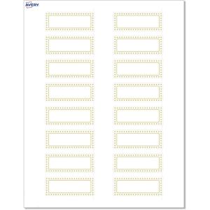 imageAvery Printable Rectangle Labels Sure Feed Technology Double Gold Border Florals Design 1quot x 258quot Matte White Permanent Labels LaserInkjet 160 Total Great for AddressingGold Border With Gold Dots