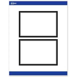 imageAvery Printable Rectangle Postcards Gold MultiLined Border 4quot x 6quot Matte White LaserInkjet 20ct Great for PostcardsDouble Black Border
