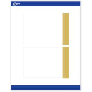 imageAvery Printable Rectangle Postcards Gold MultiLined Border 4quot x 6quot Matte White LaserInkjet 20ct Great for PostcardsDouble Dipped Gold Edge
