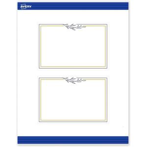 imageAvery Printable Rectangle Postcards Gold MultiLined Border 4quot x 6quot Matte White LaserInkjet 20ct Great for PostcardsGold  Navy Border with Florals