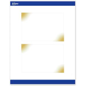 imageAvery Printable Rectangle Postcards Gold MultiLined Border 4quot x 6quot Matte White LaserInkjet 20ct Great for PostcardsGold Blush