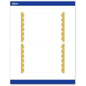 imageAvery Printable Rectangle Postcards Gold MultiLined Border 4quot x 6quot Matte White LaserInkjet 20ct Great for PostcardsGold Dots Edge