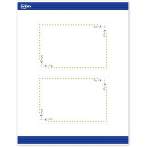 imageAvery Printable Rectangle Postcards Gold MultiLined Border 4quot x 6quot Matte White LaserInkjet 20ct Great for PostcardsGreen Florals with Gold Dots