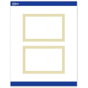 imageAvery Printable Rectangle Postcards Gold MultiLined Border 4quot x 6quot Matte White LaserInkjet 20ct Great for PostcardsMultiLined Gold Border