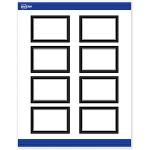 imageAvery Printable Rectangle Tags Gold Dots Green Florals 2quot x 3quot Matte White LaserInkjet 80ct Great for Product TagsDouble Black Border