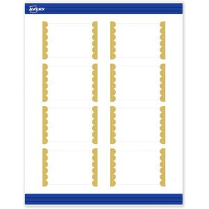 imageAvery Printable Rectangle Tags Gold Dots Green Florals 2quot x 3quot Matte White LaserInkjet 80ct Great for Product TagsGold Dots Edge