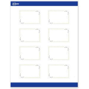imageAvery Printable Rectangle Tags Gold Dots Green Florals 2quot x 3quot Matte White LaserInkjet 80ct Great for Product TagsGreen Florals With Gold Dots
