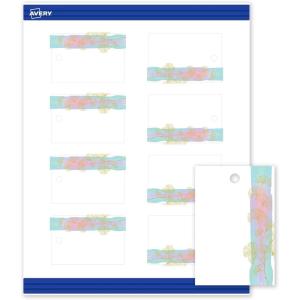 imageAvery Printable Rectangle Tags Gold Dots Green Florals 2quot x 3quot Matte White LaserInkjet 80ct Great for Product TagsWatercolors With Gold Ginkgo Leaves