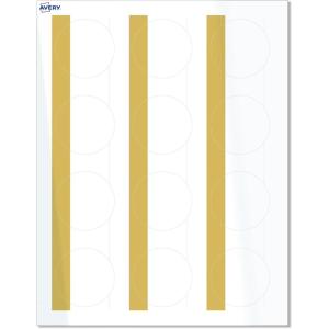 imageAvery Printable Round Labels Sure Feed Technology Gold Beads Design 2quot Diameter Glossy White Permanent Adhesive LaserInkjet 120 Total Great for Product MerchandisingDipped Gold Edge