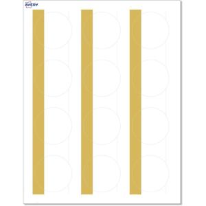 imageAvery Printable Round Labels Sure Feed Technology Gold Dots Edge Design 2quot Diameter Matte White Permanent Labels LaserInkjet 120 Total Great for Product MerchandisingDipped Gold Edge