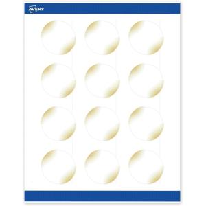 imageAvery Printable Round Labels Sure Feed Technology Gold Dots Edge Design 2quot Diameter Matte White Permanent Labels LaserInkjet 120 Total Great for Product MerchandisingGold Blush