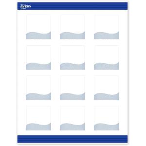 imageAvery Printable Square Cards Gold Dots Green Florals 2quot x 2quot Matte White Square Cards LaserInkjet 120ct Great for Business PromotionBlue Waves