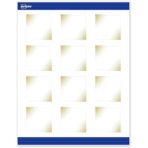 imageAvery Printable Square Cards Gold Dots Green Florals 2quot x 2quot Matte White Square Cards LaserInkjet 120ct Great for Business PromotionGold Blush